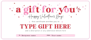 Valentines Day Gift Certificate - 157 GT VE design preview