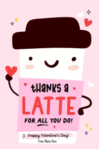 Thanks a Latte Valentine's Day Tag - TG397: Thanks a Latte Valentine's Day Tag - TG397
