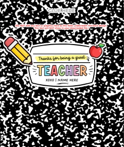 Teacher Appreciation Chocolate Wrapper - CW003: Teacher Appreciation Chocolate Wrapper - CW003