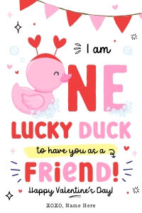 One Lucky Duck Valentine Tag - TG405 design preview