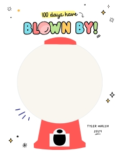 100 Days of School Blown By Sign - HP002 design preview