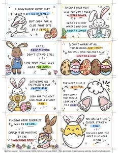 Outdoor Easter Egg Hunt Cards Printable Editable Download design preview