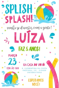 Convite Pool Party G - 10x15cm - #427-3 design preview