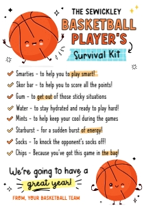 Basketball Survival Kit Tag - TG414: Basketball Survival Kit Tag - TG414
