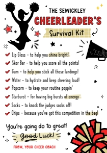 Cheerleader Survival Kit Tag - TG415: Cheerleader Survival Kit Tag - TG415