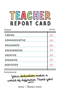 Teacher Report Card - TG426: Teacher Report Card - TG426
