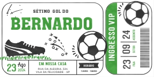 Convite Ingresso Futebol - 15x7.5cm - #442: Convite Ingresso Futebol - 15x7.5cm - #442