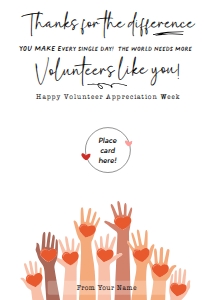Volunteer Appreciation Gift Card Holder - X063: Volunteer Appreciation Gift Card Holder - X063