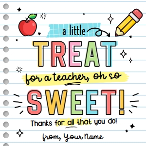 A Little Treat Teacher Tag - TG457: A Little Treat Teacher Tag - TG457