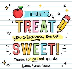 A Little Treat Teacher Tag/Sticker - TG458 design preview