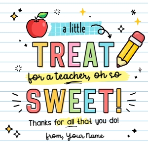 A Little Treat Teacher Tag/Sticker - TG458: A Little Treat Teacher Tag/Sticker - TG458