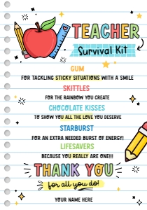 Teacher Survival Kit - TG461 design preview
