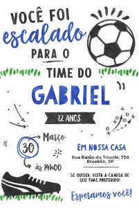 Convite Futebol 10x15cm - #442 Azul design preview