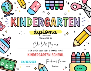 Kindergarten Graduation Diploma - SC009 design preview