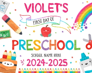 First day of Preschool Sign - SC019 design preview