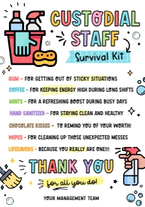 Custodian Appreciation Day Survival Kit - TG483 b design preview