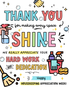 Housekeeping Appreciation Week Sign - TG485 design preview