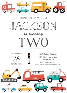 City Transportation Invitation - 5x7"- #509 P-2: City Transportation Invitation - 5x7"- #509 P-2