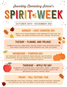 Fall Spirit Week Flyer Itinerary - IT999 design preview