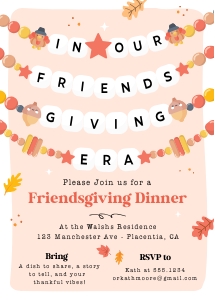 Friendsgiving Dinner Invitation - 5x7" - #358: Friendsgiving Dinner Invitation - 5x7" - #358