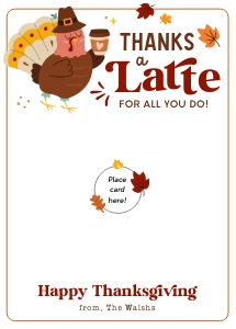 Thanks a Latte Thanksgiving Card Holder - X066 design preview