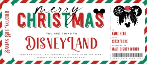 Christmas DisneyLand Trip Gift Ticket - 153 CE: Christmas DisneyLand Trip Gift Ticket - 153 GT CE