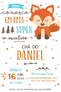 Convite Chá de Bebê Raposa - #217 design preview