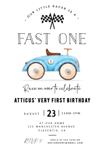 Fast One Invitation - 5x7" - #357 design preview