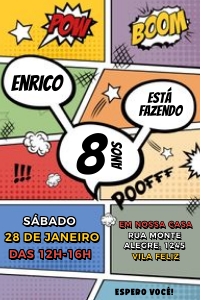 Convite Comics Super Heróis - #1995: Convite Comics Super Heróis - #1995