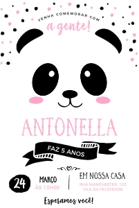 Convite Panda 10x15cm - #356 design preview
