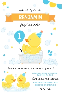 Convite Patinho - 10x15cm - #429-P design preview