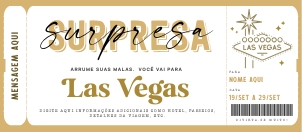 Voucher Viagem à Las Vegas 20x9cm - #170 BRTKT: Voucher Viagem à Las Vegas 20x9cm - #170 BRTKT