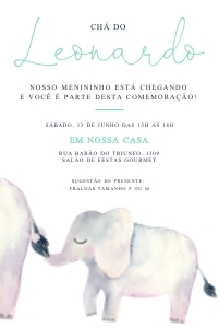 Convite Chá de Bebê Elefante - #355 design preview