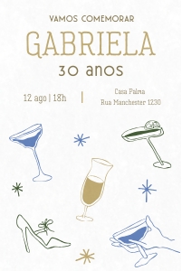 Convite Happy Hour 10x15cm - 350 design preview