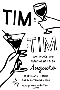 Convite Aniversário Tim Tim - 10x15cm - #345 design preview