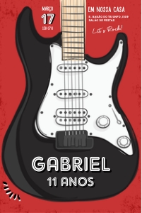 Convite Guitarra Rock - 10x15cm - #342 design preview