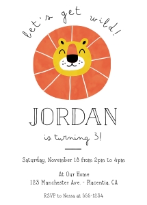 Lion Invitation - 5x7"- #353-2 design preview