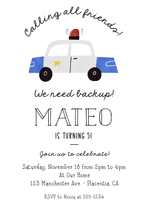 Police Invitation 5x7" - #336 design preview