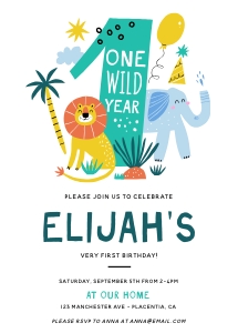 Wild One Jungle Invitation - 5x7"- 335 design preview