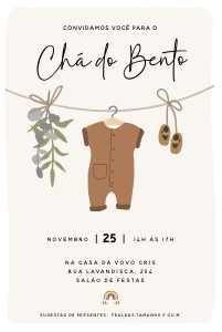 Convite Chá de Bebê Boho - 1989 design preview
