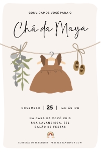 Convite Chá de Bebê Boho - 1989-1 design preview