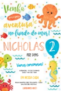 Convite Fundo do Mar Editavel design preview