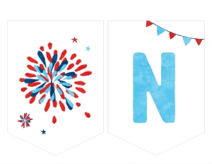 4th of July Birthday High Chair Banner Printable Editable design preview