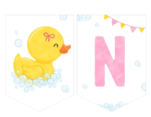 Rubber Duck Pink Birthday High Chair Banner - #428 design preview