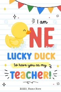One Lucky Duck Teacher Appreciation Tag - TG556: One Lucky Duck Teacher Appreciation Gift Tag Printable