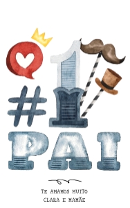 Pai  #1 Tag - TG562: Tag Dia dos Pais Papai Numero 1 Editável para Imprimir