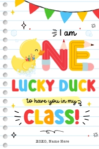 One Lucky Duck Back to School Tag - TG572: One Lucky Duck Back to School Tag - TG572