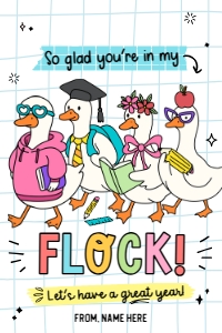 Back to School Goose Gift Tag - TG574: Back to School Goose Gift Tag - TG574