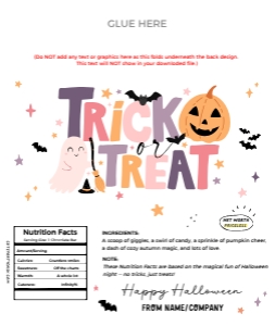 Trick or Treat Halloween Chocolate Wrapper - CW013: Trick or Treat Halloween Chocolate Wrapper - CW013