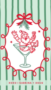 Cocktail Christmas Tag Set  TG601: Cocktail Christmas Tag Set TG601